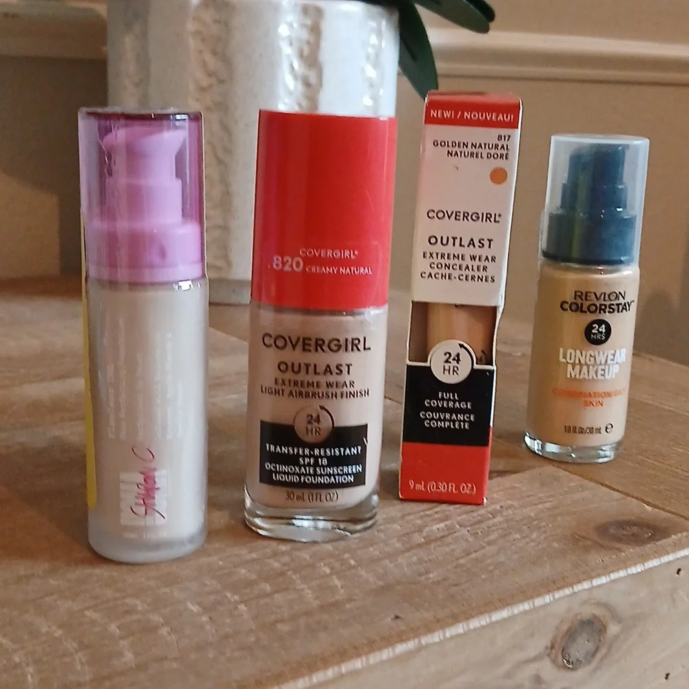 New Foundation Uoma, Covergirl, Revlon, and Concealer Women's Makeup 4pc